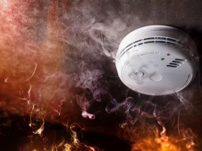 Smoke detector installed by an electrician