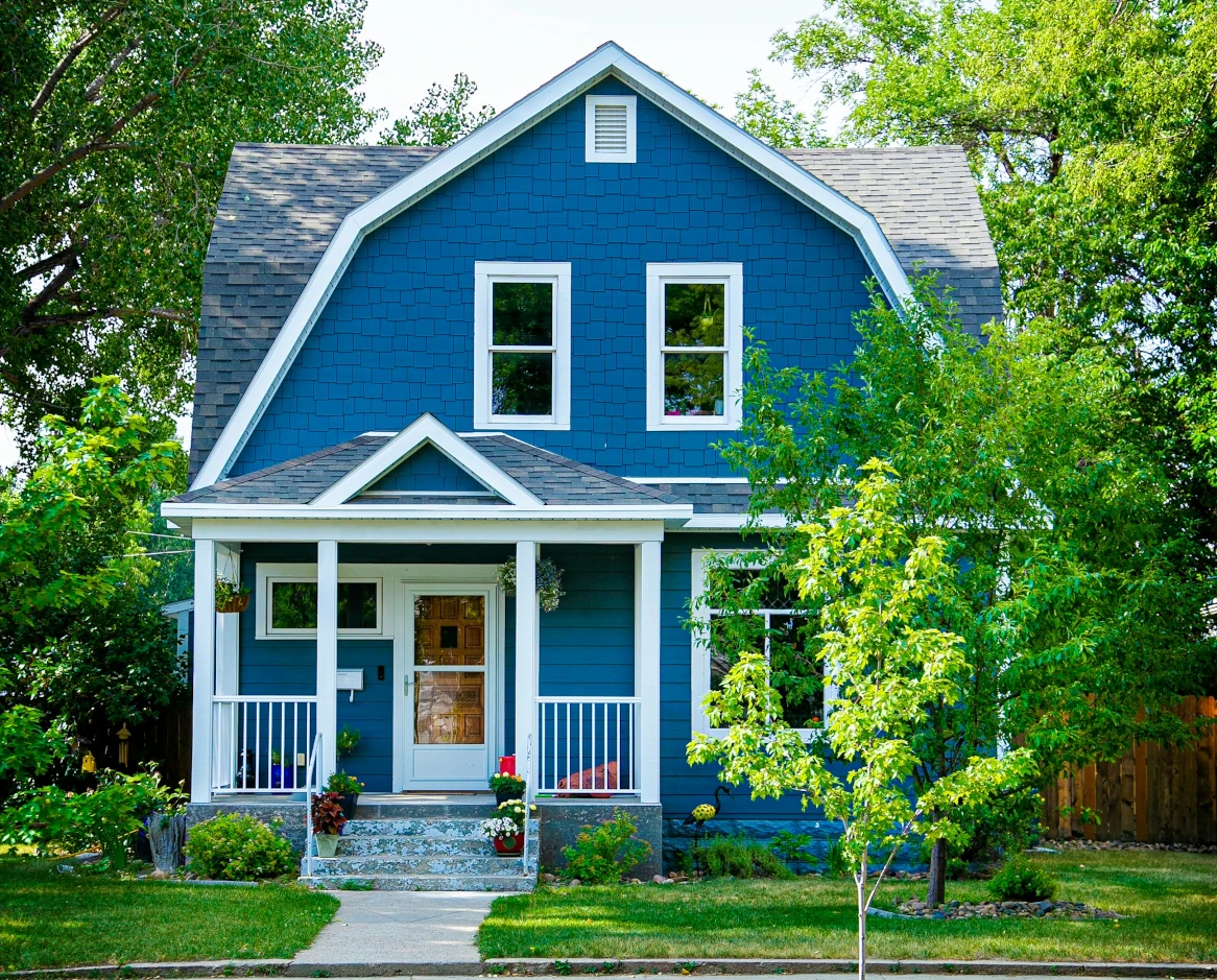 Small blue house