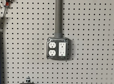 Wall outlet installed by an electrician
