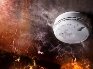 Smoke detector installed by an electrician in Monroe
