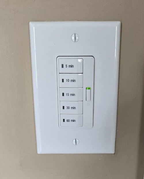 A timer switch with buttons for different on times