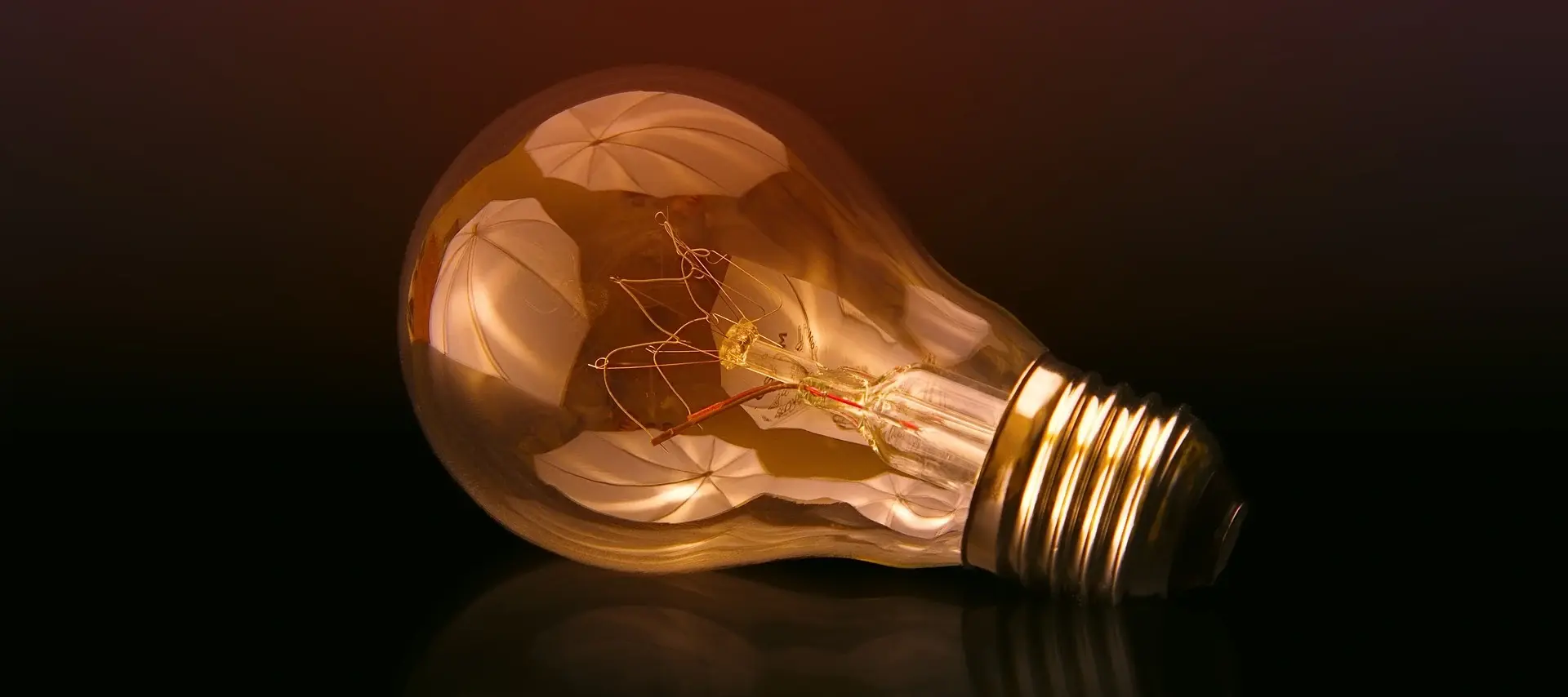 Light bulb on its side